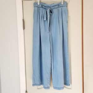 1250°C Lightweight Blue Tencel Lyocell High Rise Paperbag Pants M